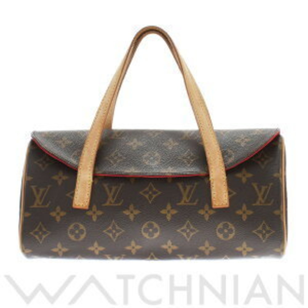 Louis Vuitton Monogram Sonatine Maroon Canvas Nubuck Leather Handbag